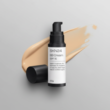 BB Cream Grey Background with Foundation Swipe